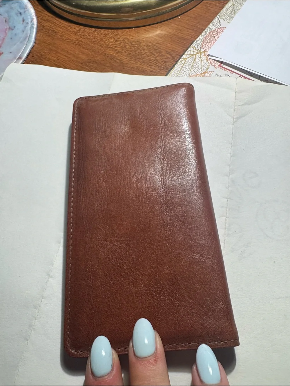 Brown Leather Long Card & Key Holder Wallet for Men